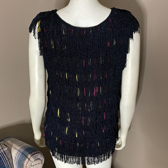 Vintage Disco Fringed Tiered Blouse Size Small - Picture 5 of 6